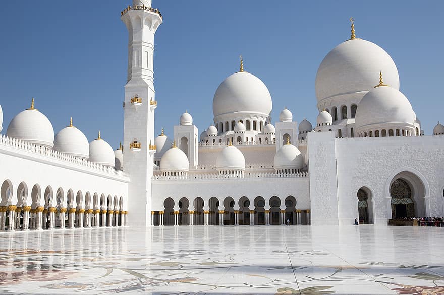 cúpula, mesquita abu dhabi, allah, àrab, arquitectura, asia, edifici, columnata, cultura, dhabi, dubai