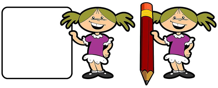 potlood, reclame maken, schrijven, teken, vrouw, aankondigen, glimlach, jeugd, meisje, student, school-