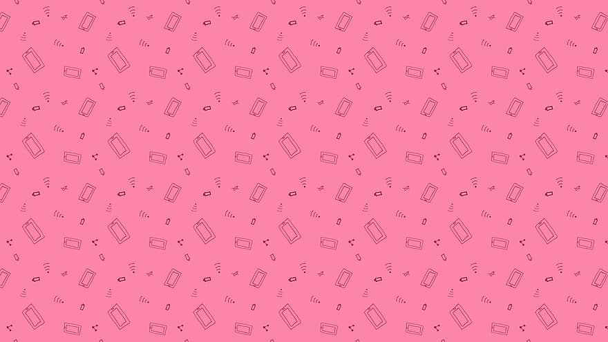Pink, Wireless Devices, Background, Wireless Technology, Communication, Wifi, Doodles