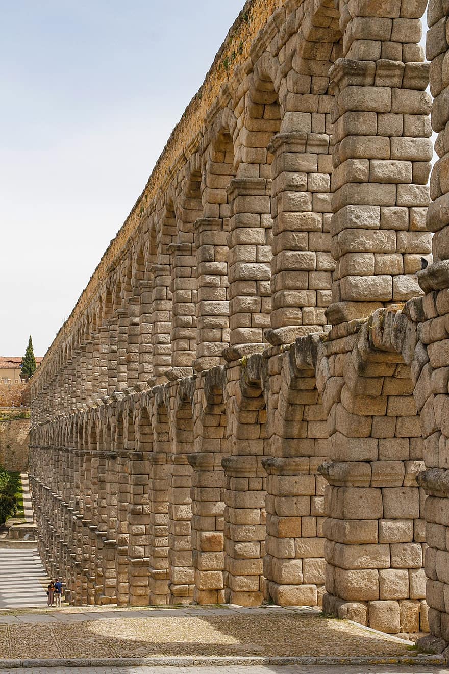 romain, archéologie, Espagne, Segovia, aqueduc, bâtiment, architecture, ancien, l'histoire, touristes