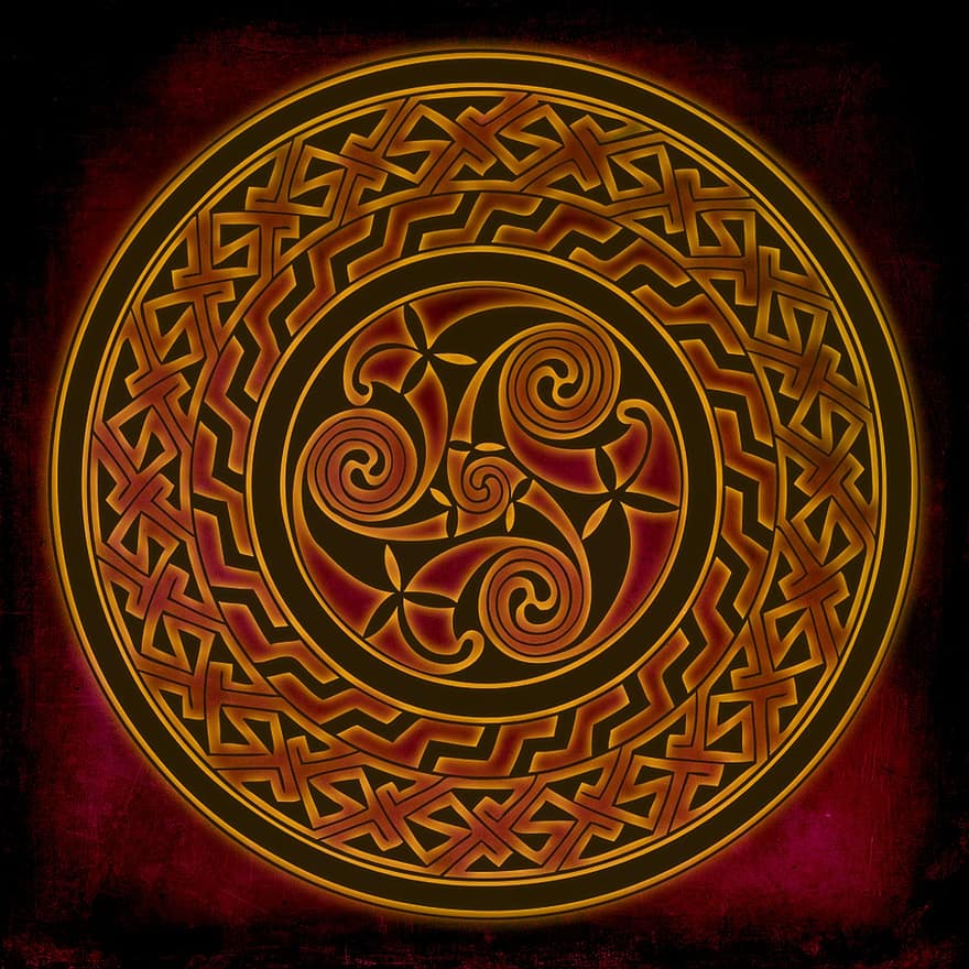 keltisch, geestelijk, patroon, kunst