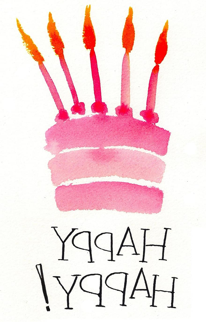 誕生日ケーキ、お誕生日、ピンクのケーキ、ケーキ、ろうそく、お誕生日おめでとうございます