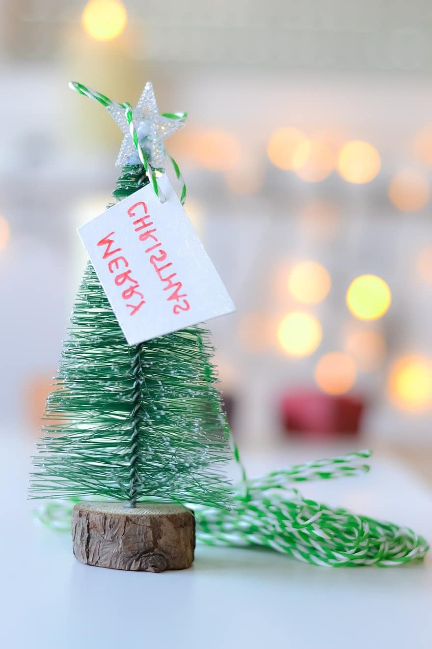 arbre, Noël, décoration, vacances, cadeau, ornement, fête, hiver, année, isolé, or