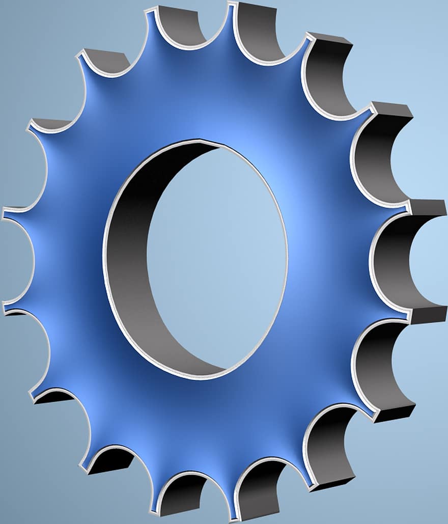 engrenages, roue dentée, roue, bleu, conception, symbole, mouvement, La technologie, cercle, rond, équipement