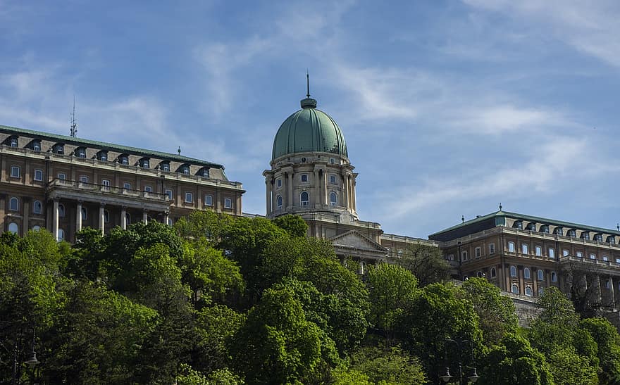 قلعة بودا ، قلعة ، بودابست ، هنغاريا ، بناء ، هندسة معمارية ، بودا ، المجري ، نصب تذكاري ، قصر ، الأشجار