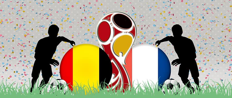 pusfināli, pasaules čempions 2018, Krievija, Beļģija, Francija, pasaules čempionātā, futbols