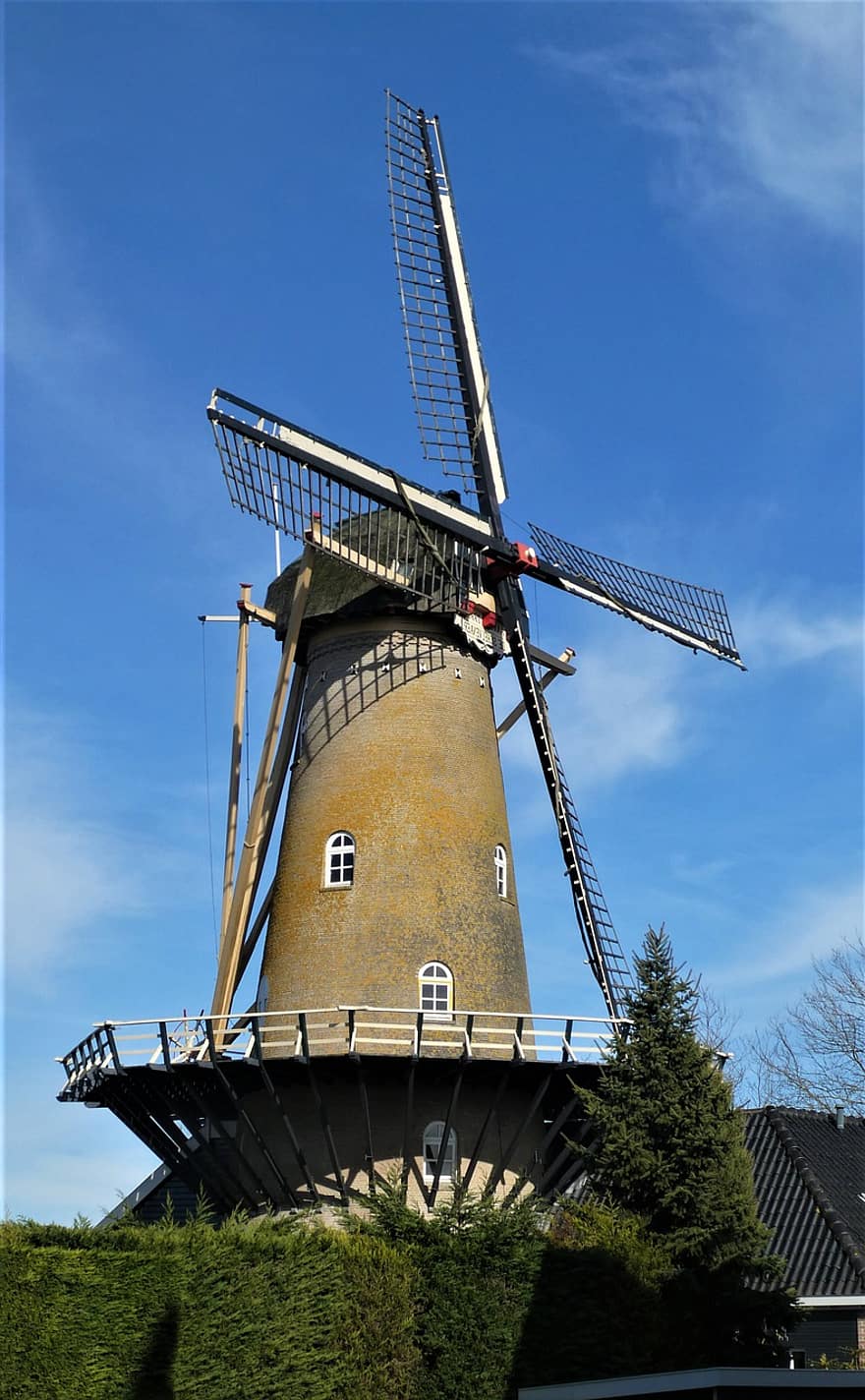 moinho, Holanda, Países Baixos, arquitetura, construção, lâminas, moinho de vento, azul, cena rural, velho, história