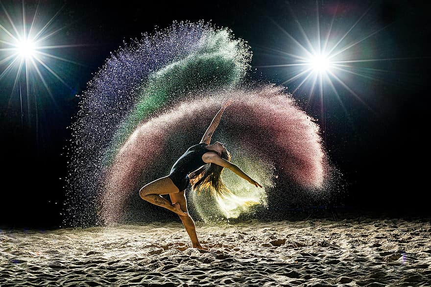 Dança de areia, dançarino, mulher, dança, lixar, areia, Dança na areia, Sand Jigging, menina, fêmea, Movimento de Dança