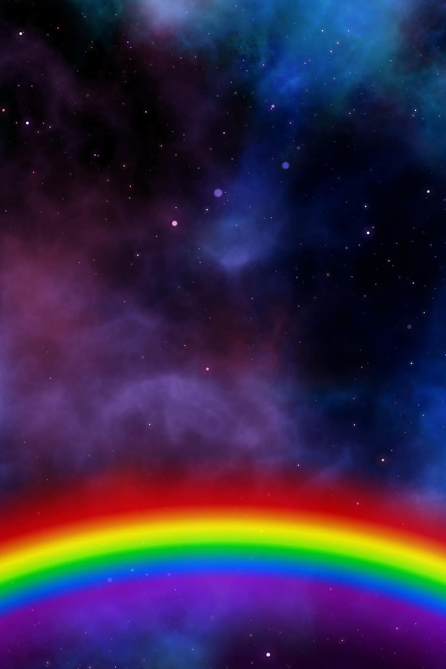 Galaxy, Rainbow, Universe, Star, Space, Artistic, Hope