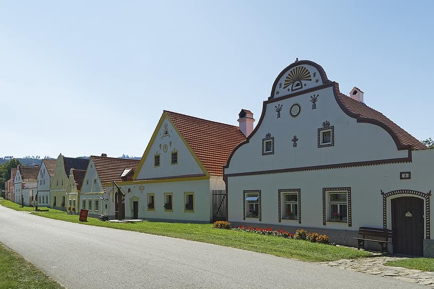チェコ共和国、ホラショヴィツェ、ホルショウィッツ、ボヘミア、南ボヘミア、村、村の記念碑ホラショヴィツェ、歴史的な、ユネスコ世界遺産、世界遺産、農場