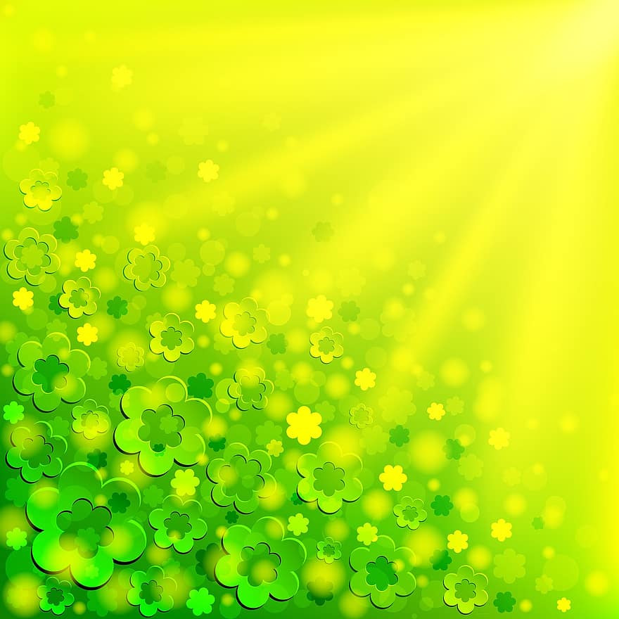 Glowing, Cards, Jewelry, Ornament, Green, Flower, Yellow, Holiday, Sun, Day Of Birth, Banner