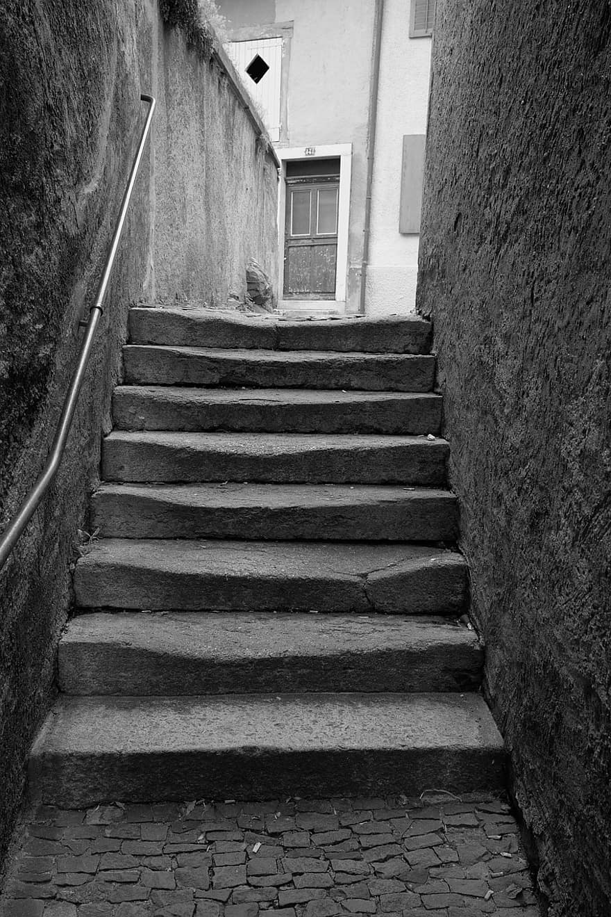 kāpnes, soļi, betons, pilsēta