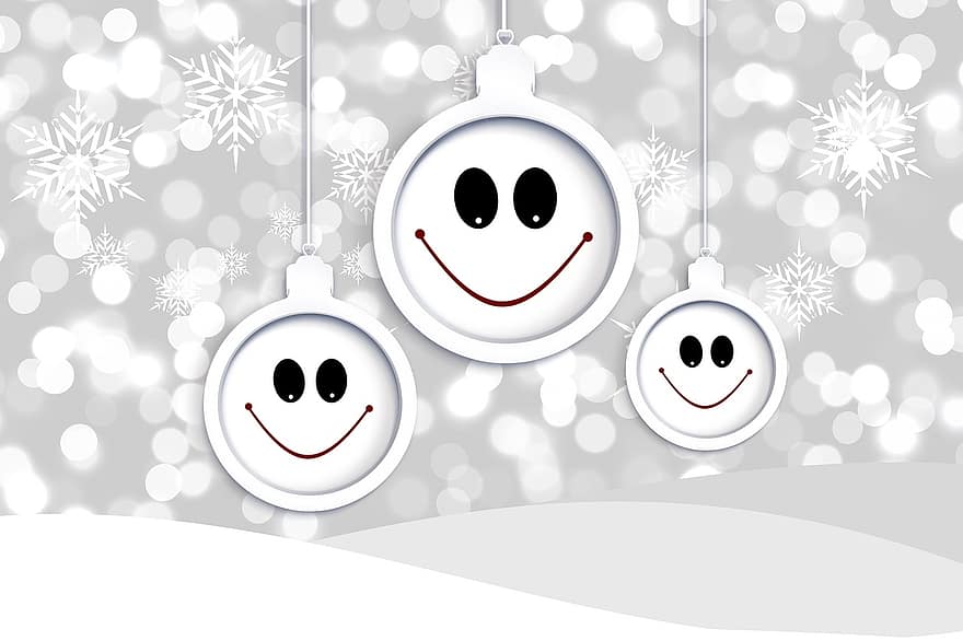 hari Natal, tersenyum, smilie, hiasan Natal, konsep, merah, konseptual, bokeh, weihnachtsbaumschmuck, dekorasi, waktu Natal