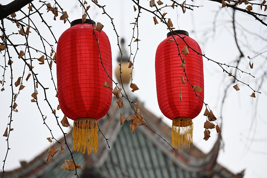 lanterne, festival, Forårsfestival, kinesisk år, kulturer, dekoration, fest, kinesisk kultur, hængende, kinesisk lanterne, efterår