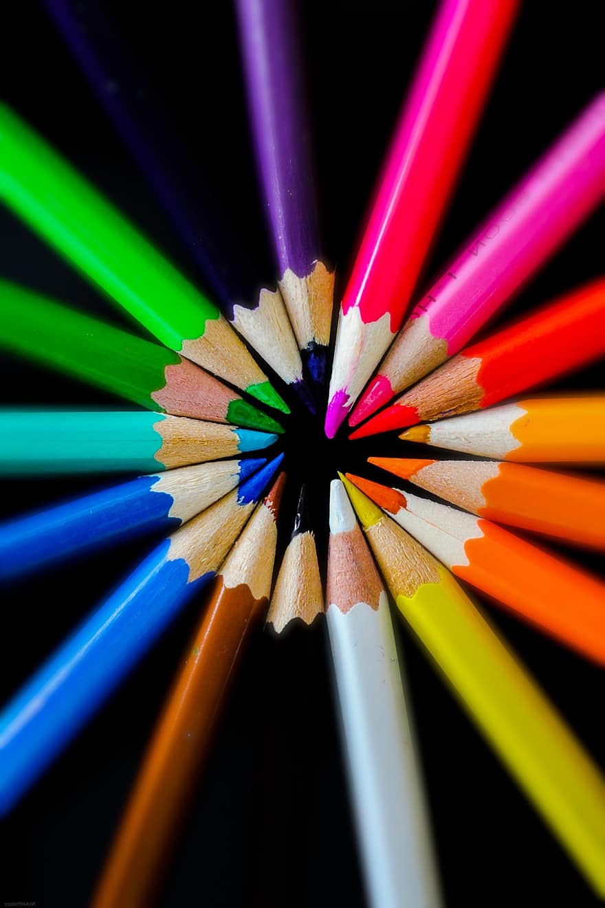 кольорові олівці, різкий, круглі, коло