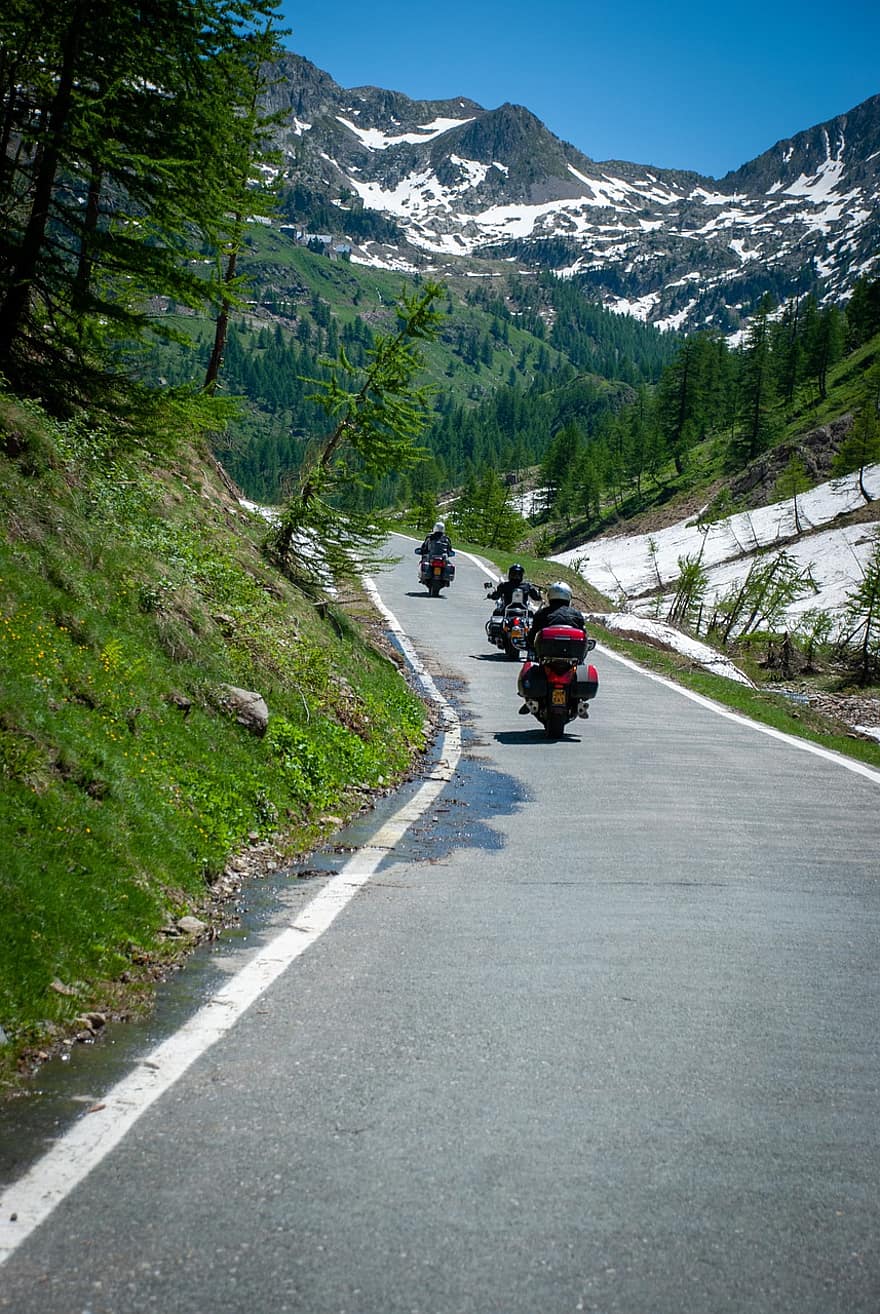 オートバイ、自然、道路、ライド、旅行、探査、通り、ルート、山、速度、冒険