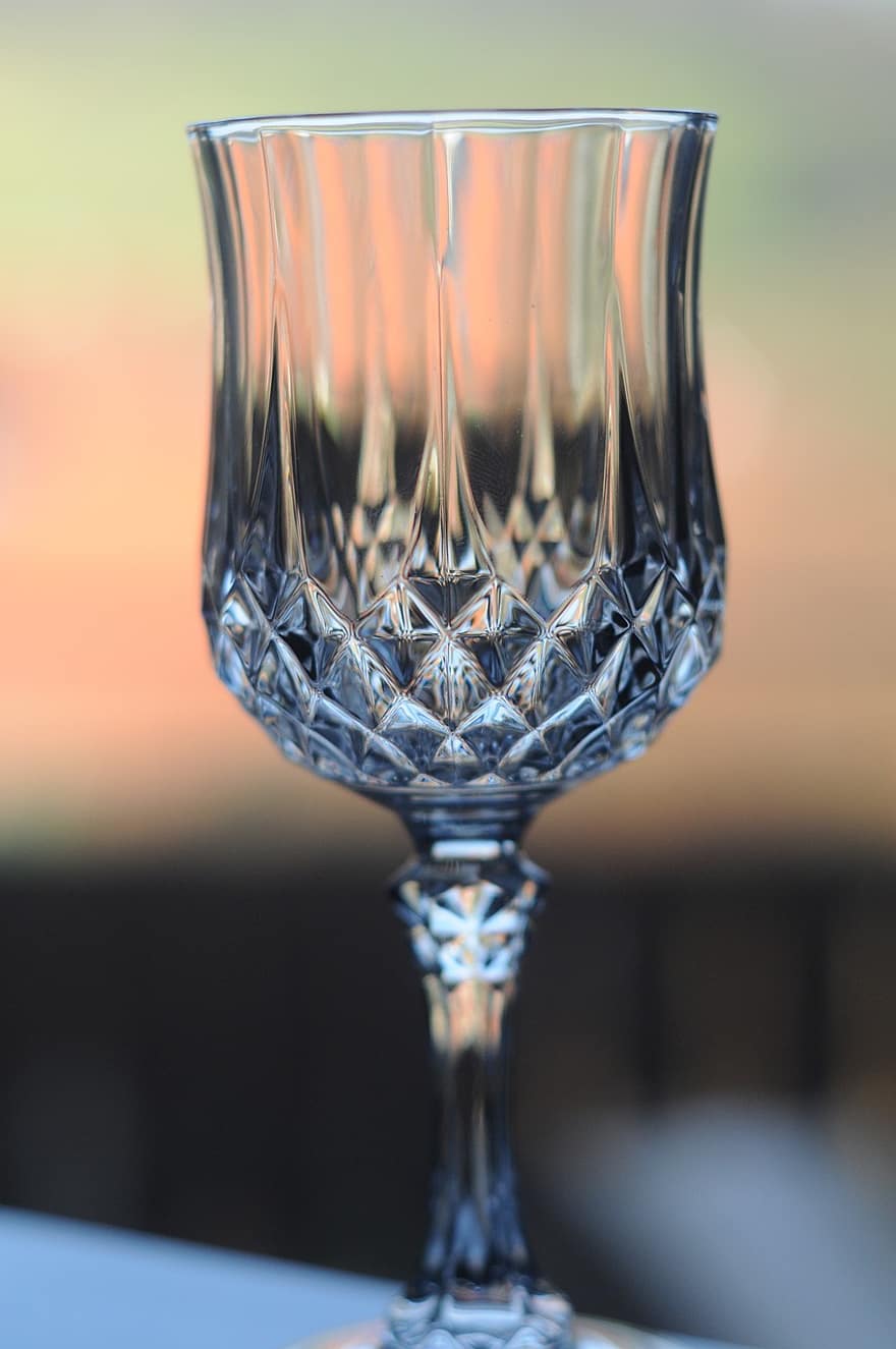 vidro, cristal, mesa, bebida, moderno, reflexão, decorativo