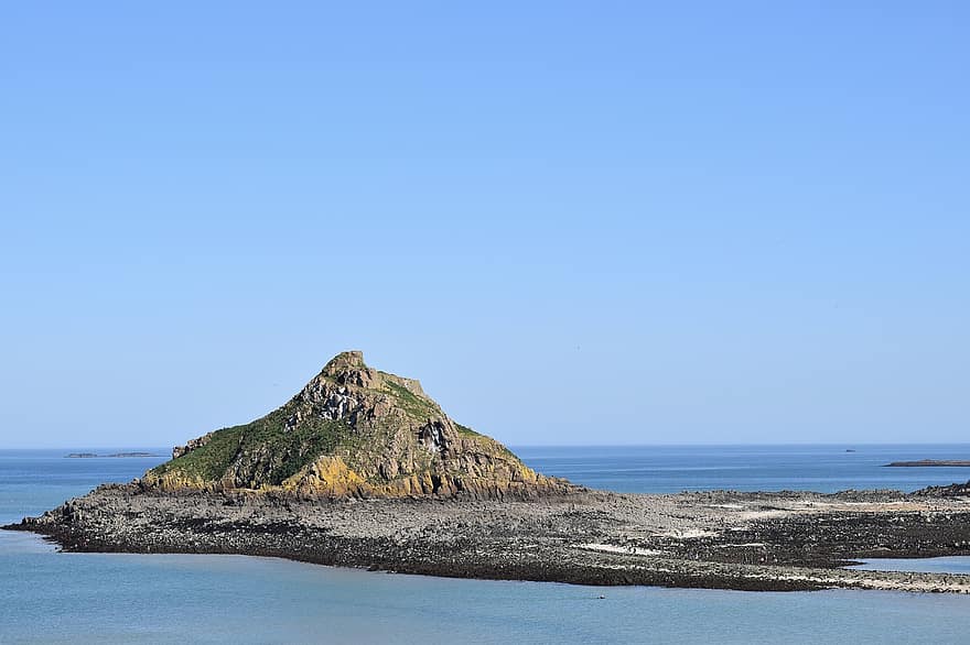 Rocher Du Verdelet, costa, mar, rochas, formação rochosa, Beira Mar, litoral, oceano, vista do mar, natureza, cenário