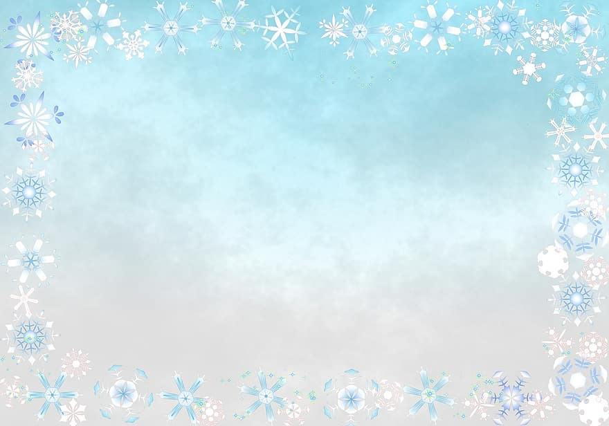 Snowflake Border, Snowflake Frame, Christmas, Xmas, Winter, Snowflakes, Holiday, Card, Greeting, Decoration, Seasonal