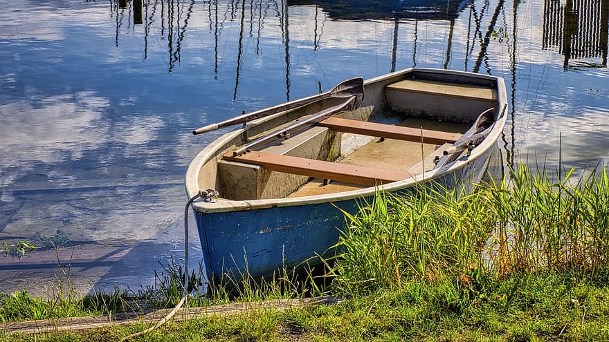 гребний човен, човен, банку, озеро, води, природи, розслаблення, одужання, дозвілля