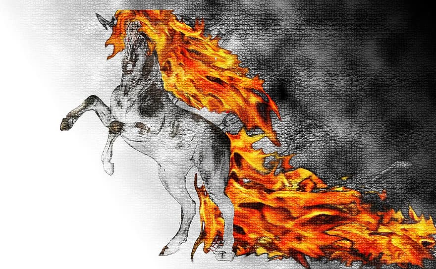 άλογο, Φωτιά, ομίχλη, ps, Χειρισμός, ή Αντιμετώπιση