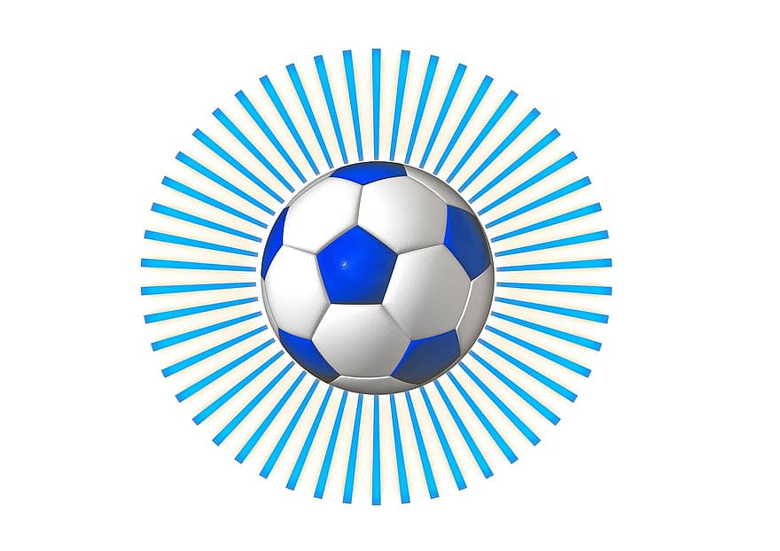 Ball, Fußball, Sport, Farbe, Blau, Leder