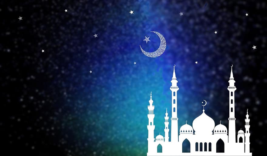 Islam, Ramadan, islamique, religion, mubarak, eid, mosquée, carte, conception, arabe, lune