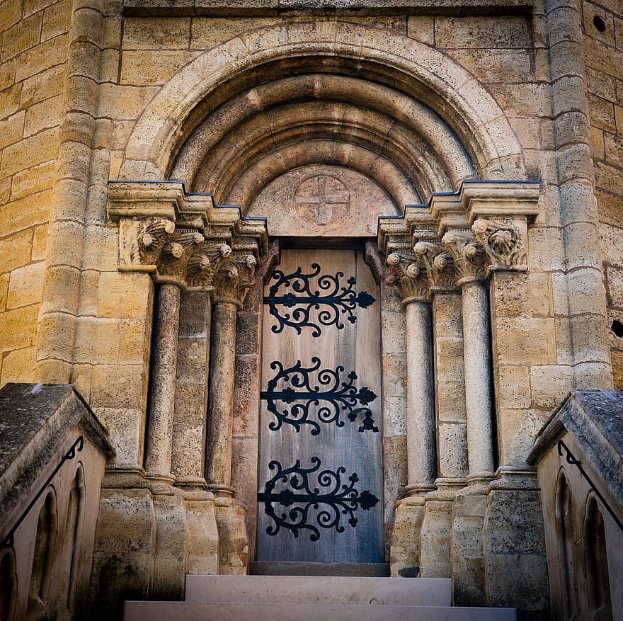 Цель, портал, дверь, церковь, фасад, деревянная дверь, архитектура, дом, готика, христианство, исторически