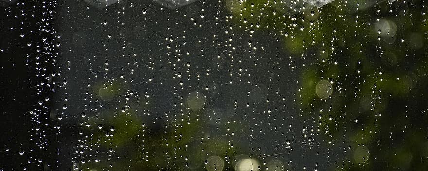 वर्षा, बूँद, भीगा हुआ, खिड़की, नमी