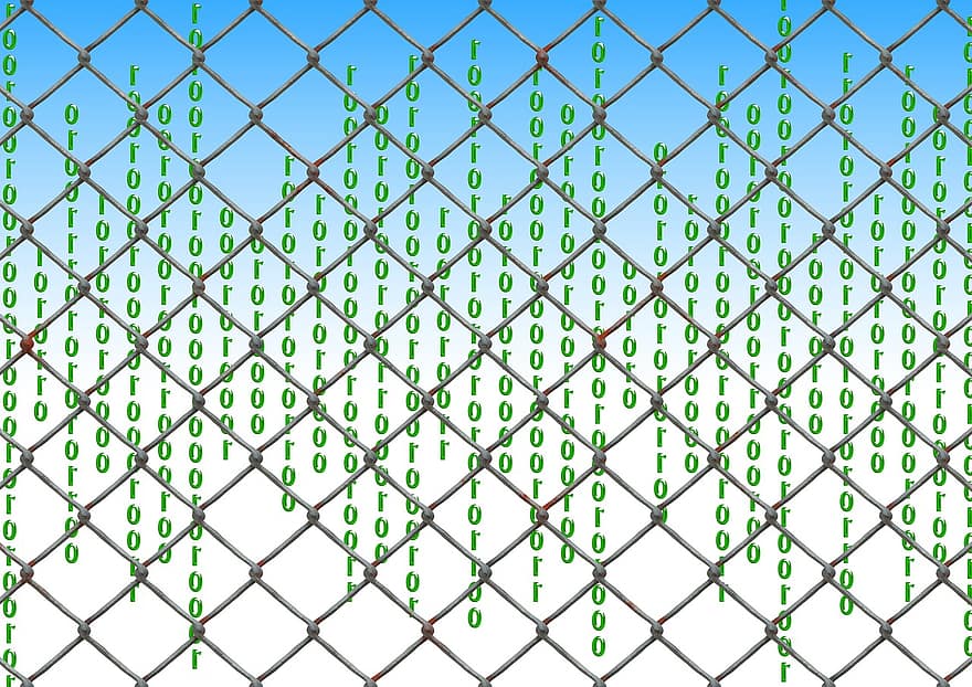 hàng rào, hàng rào lưới thép, trả, nhị phân, vô giá trị, Một, một, hệ thống nhị phân, mã nhị phân, trưng bày, giám sát