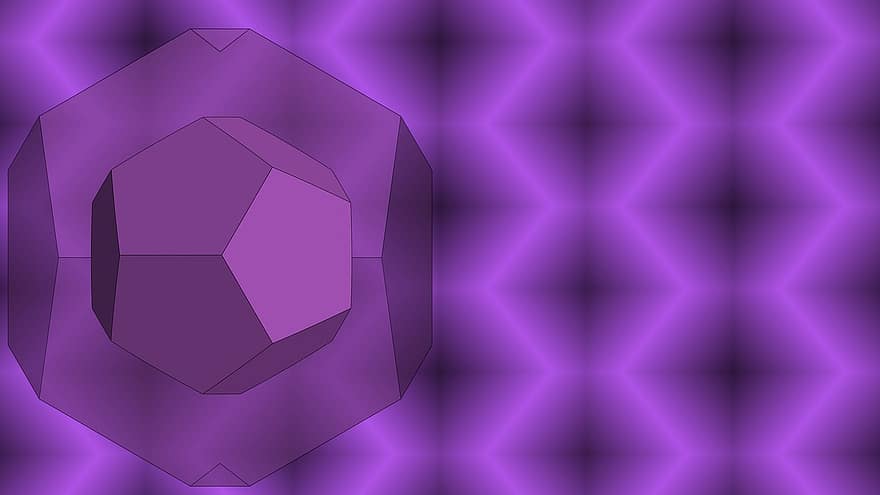Hd Wallpaper, Dodecahedron, Wallpaper, Abstract, Purple Background, Purple Wallpaper, 3d Shape