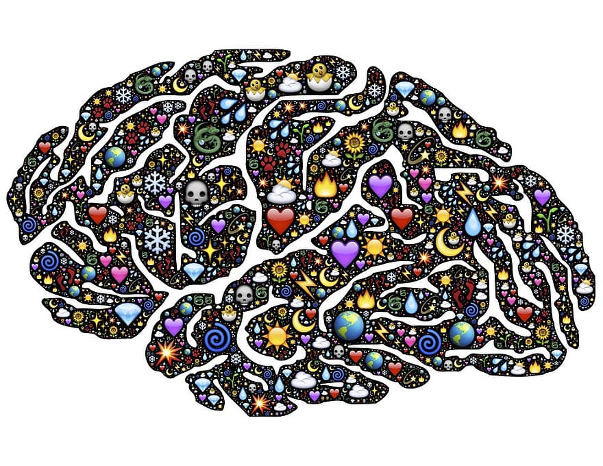 мозък, в съзнание, съзнание, осъзнаване, буден, просвещение, ум, емотикон, природа, вселена, създаване