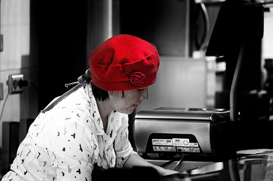 şapka, kırmızı, moda, Kadın, güzellik, kadın, kız, straatfoto