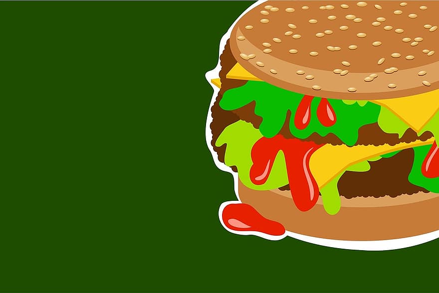 Burger, Meat, Sandwich, Bread, Junk Food, Fast Food, Hamburger, Meal, Bun, Lunch, Dinner