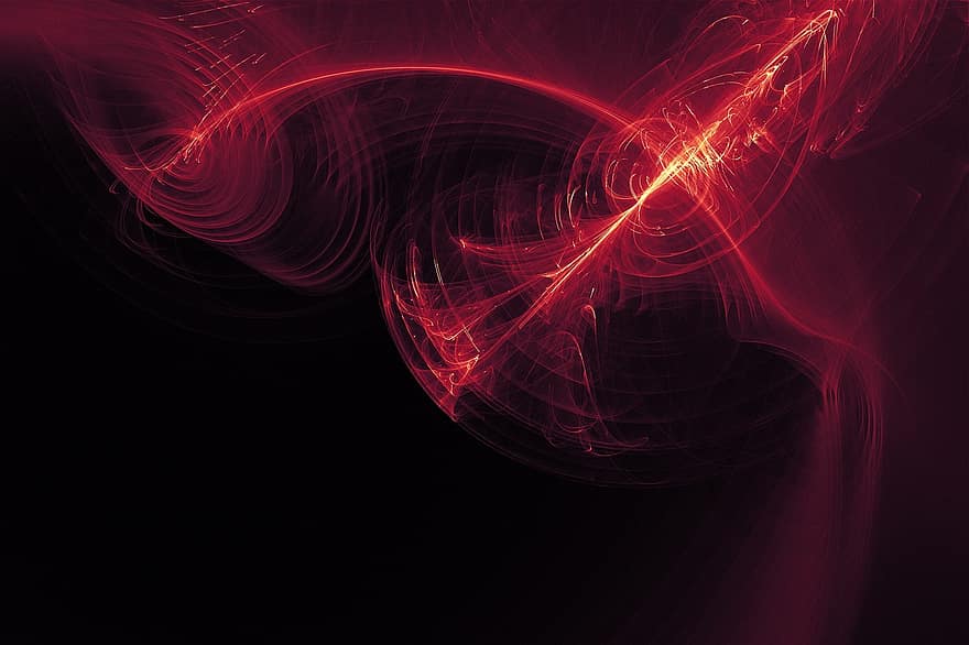 Fractal, Background, Light, Glow, Red, Wave, Ray, Creative, Abstract, Texture, Art