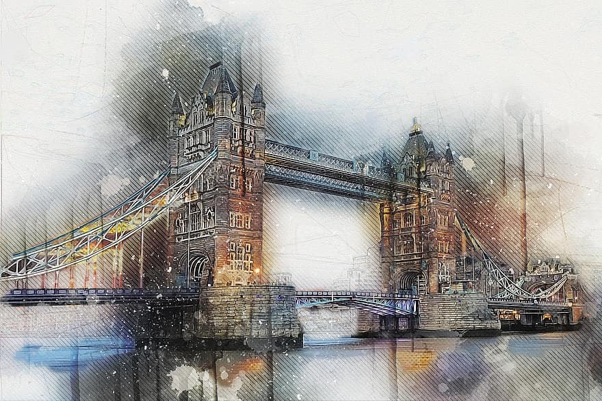 Londonas, bokštas, tiltas, Westminster, Thames, upė, Anglijoje, architektūra, orientyras, miestas, pastatas