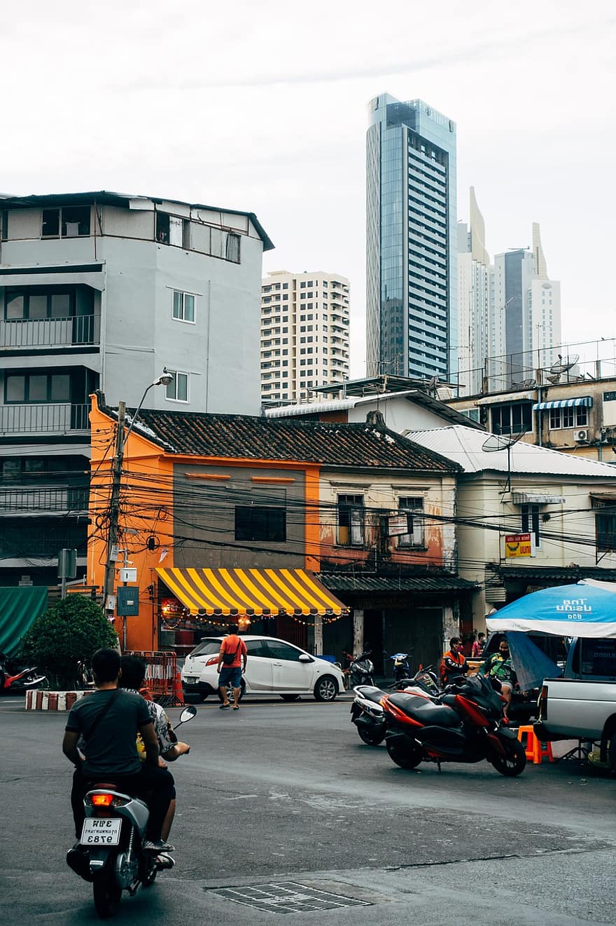 namų, pastatas, panorama, miesto vaizdą, miesto, gentrifikacija, Gentrifikuotas, tajų, Tailandas, Bangkokas, Azijoje