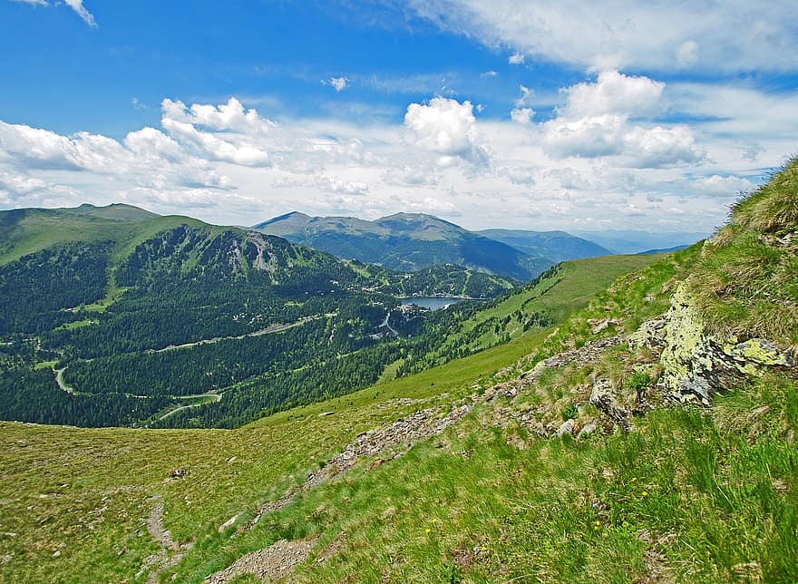 Alpes, montanhas, Áustria, panorama, natureza, Estiria, Passo Turracher Hohe