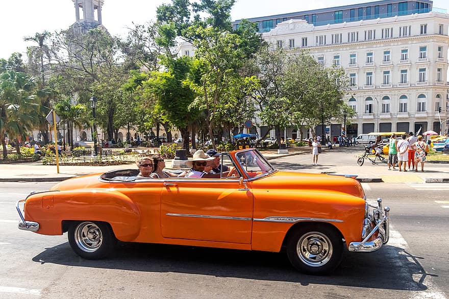 kuba, Havana, silnice, auto, automobil, přeprava, dopravy, staromódní, pozemního vozidla, chrom, cestovat