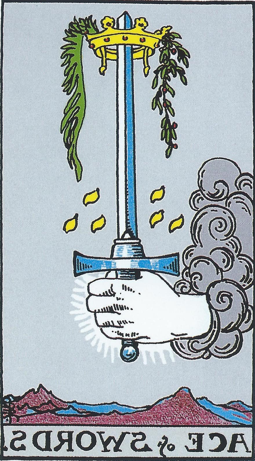 Æs af sværd, tarot, sværd, Mindre Arcana, Rytter-vent, divination, spiritualitet, okkulte, Magick