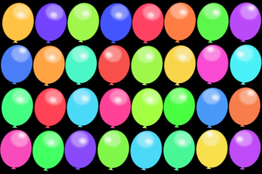 bakgrunn, mønster, ballonger, regulering, serie, farge, fargerik, karneval, dekorasjon
