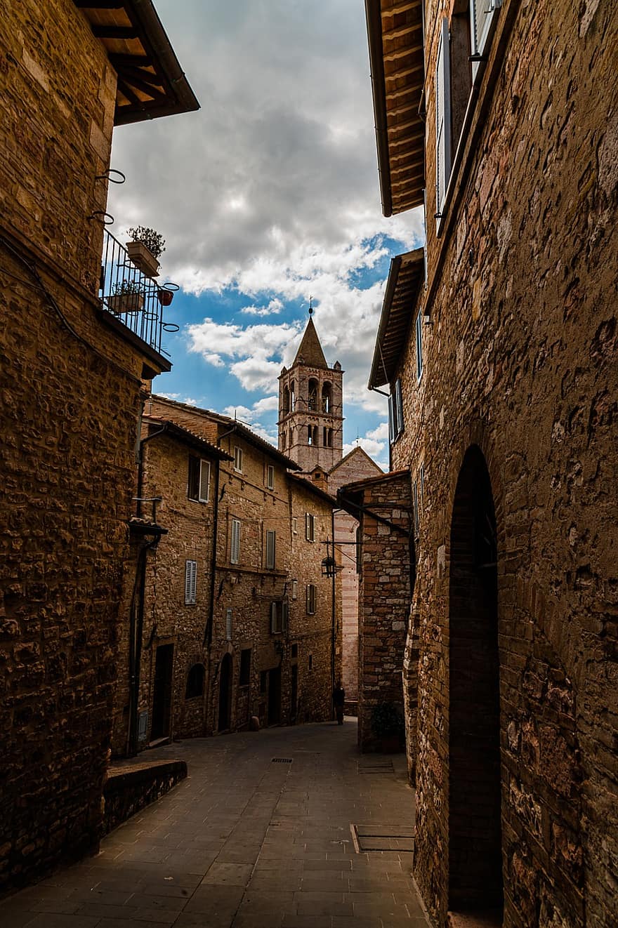 Assisi, borg, gamleby, landsby, Italia, kirke, arkitektur, Religion, gammel by, berømt sted, historie