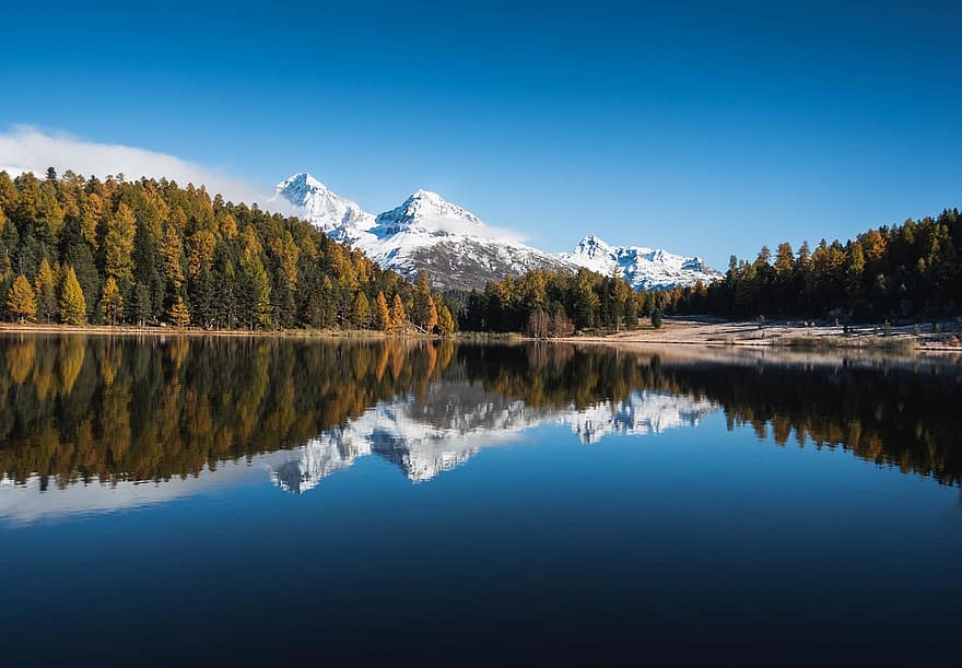 danau, gunung, pohon, pegunungan Alpen, alpine, gunung salju, tumbuhan runjung, termasuk jenis pohon jarum, hutan konifer, danau gunung, perairan yang tenang