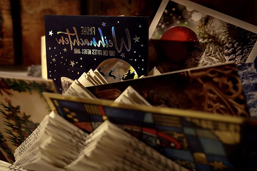 Navidad, vacaciones, tarjeta navideña, temporada, colección, letras, saludos, recuerdos