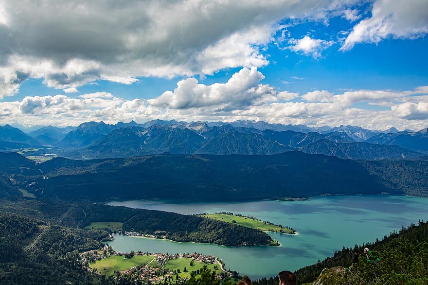 природи, озеро, подорожі, розвідка, на відкритому повітрі, пункт призначення, Альпи, гори, walchensee, Баварія, гірське озеро