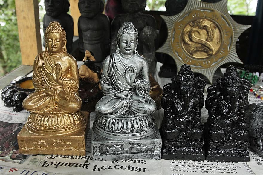 statuja, buddha, ceļot, ganesha, hindu