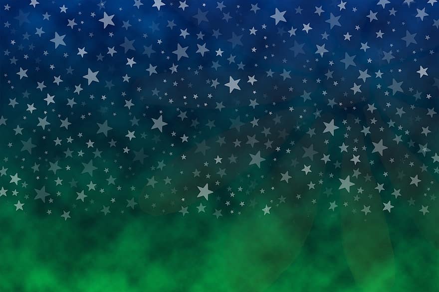 Hintergrund, Blau, Grün, Sterne, Nacht-, Webseite, Internet, sternenklare Nacht, Aurora