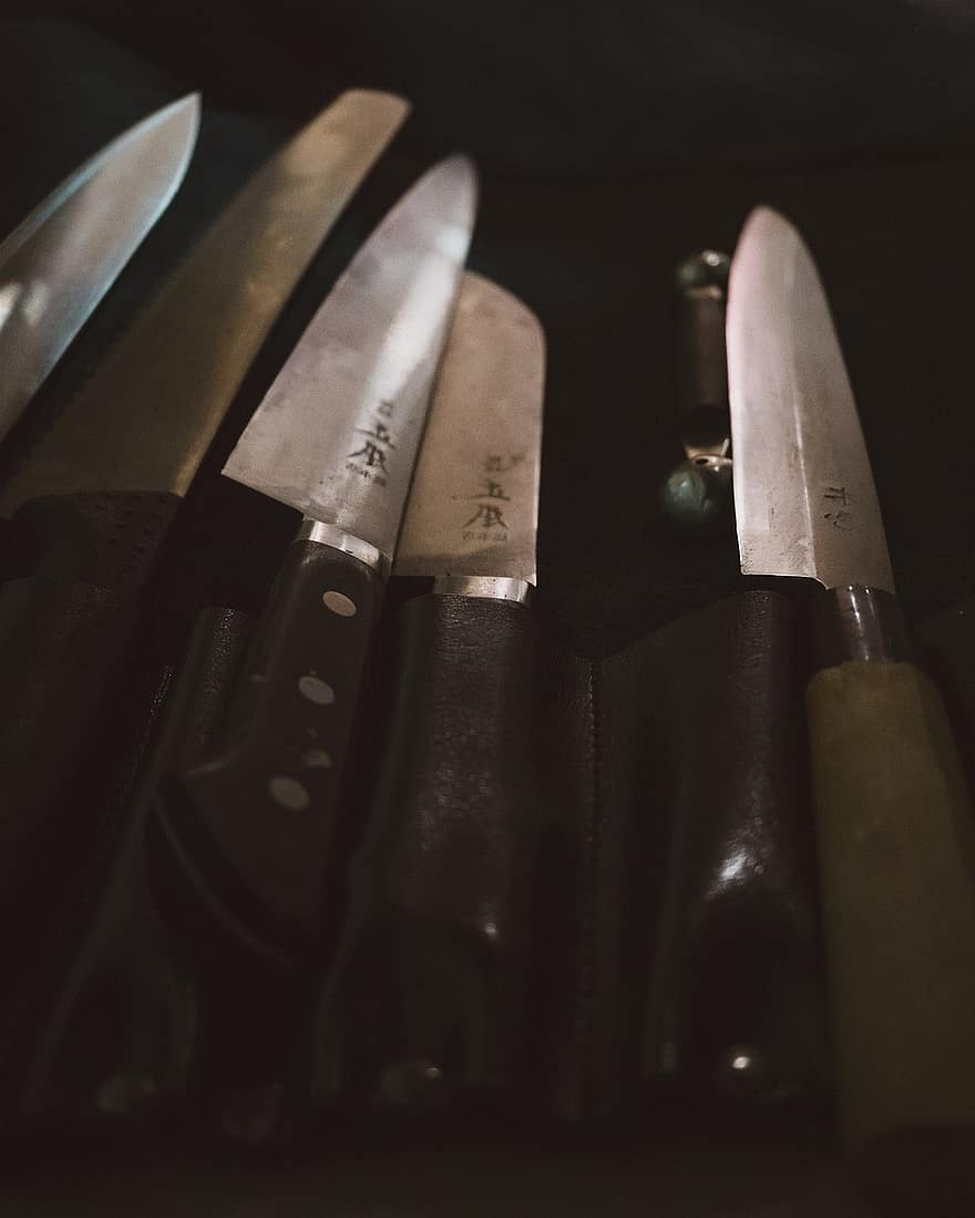 ganivet, xef, Ganivet japonès, agut, metall, qualitat