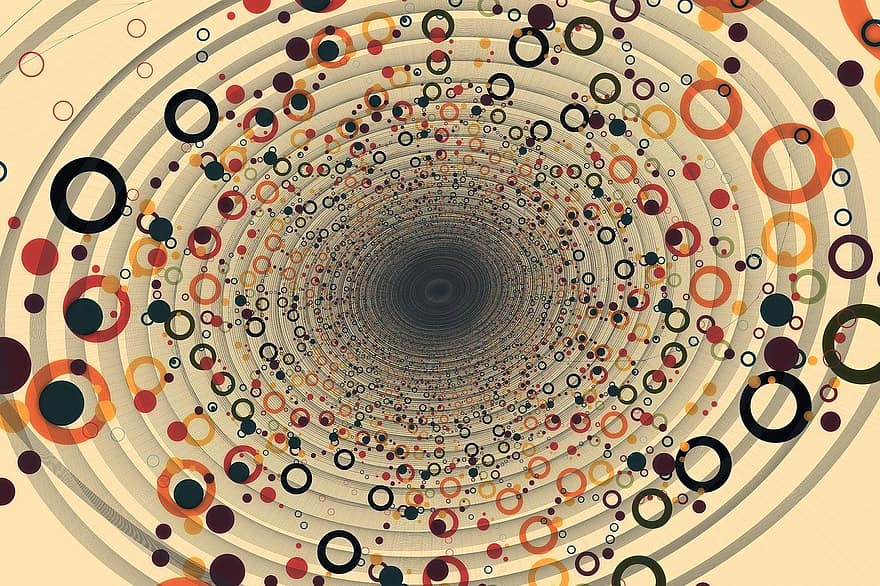 blobs, ringer, sirkler, abstrakt, kunterbunt, mal, flerfarget, farget, farge, spiral, bakgrunn