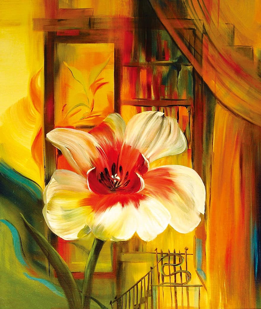 flor, pintura china tradicional